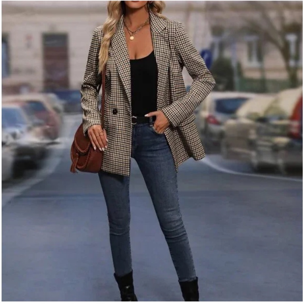 New Weekend Houndstooth Blazer